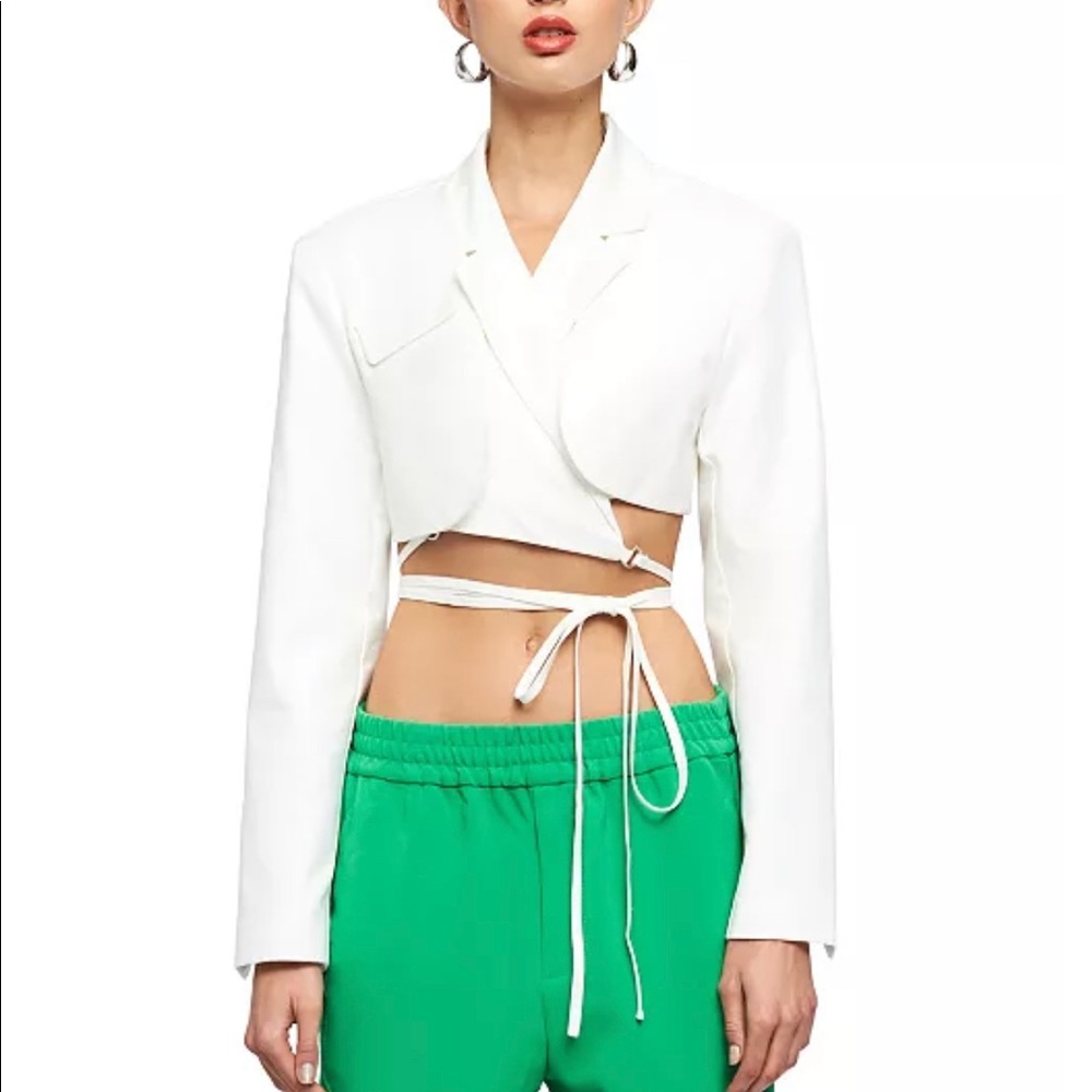 LIONESS miami vice crop jacket - xs white